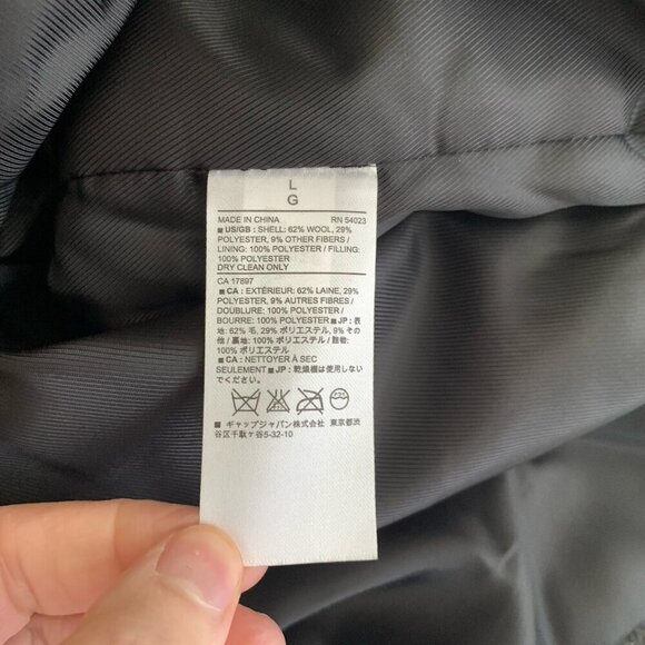 Banana Republic Men’s Jacket Wool Blend Black Gray Zip Pockets Lined Size Large - Picture 11 of 11